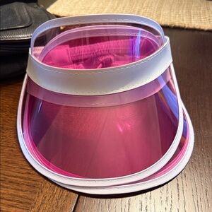 Pink and White Visor Hat